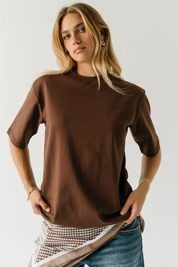Gabi Oversized Tee in Brown