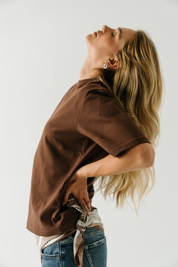 Gabi Oversized Tee in Brown