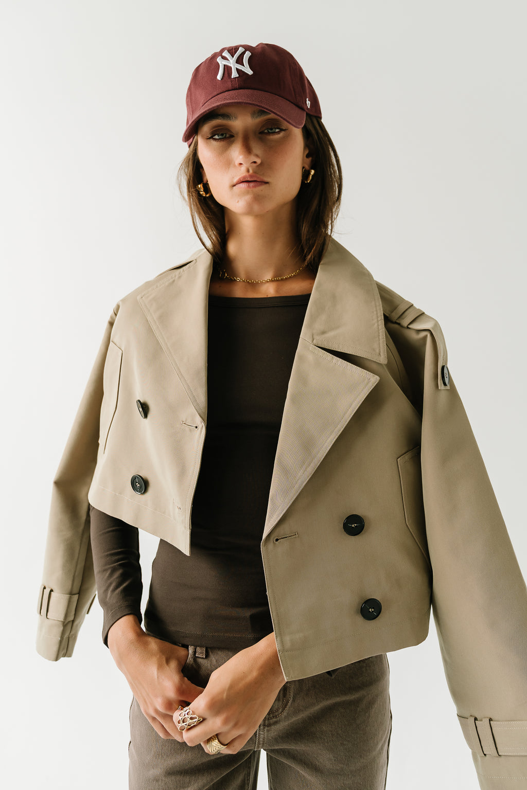 Lottie Cropped Trench Coat