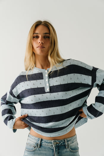 Cecelia Striped Sweater in Blue