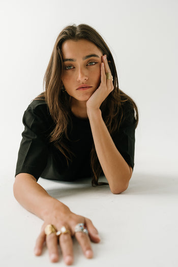 Gabi Oversized Tee in Black