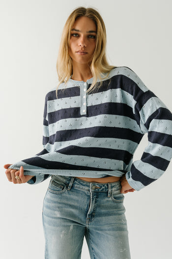 Cecelia Striped Sweater in Blue