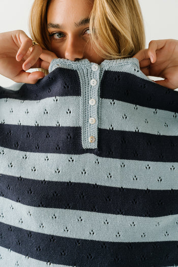 Cecelia Striped Sweater in Blue