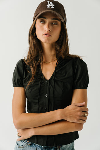 Harper Button Down Top in Black