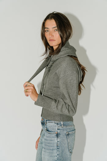 Birdie Button Down Sweater in Charcoal