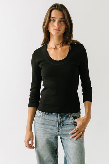 Skyler Fitted Top in Black