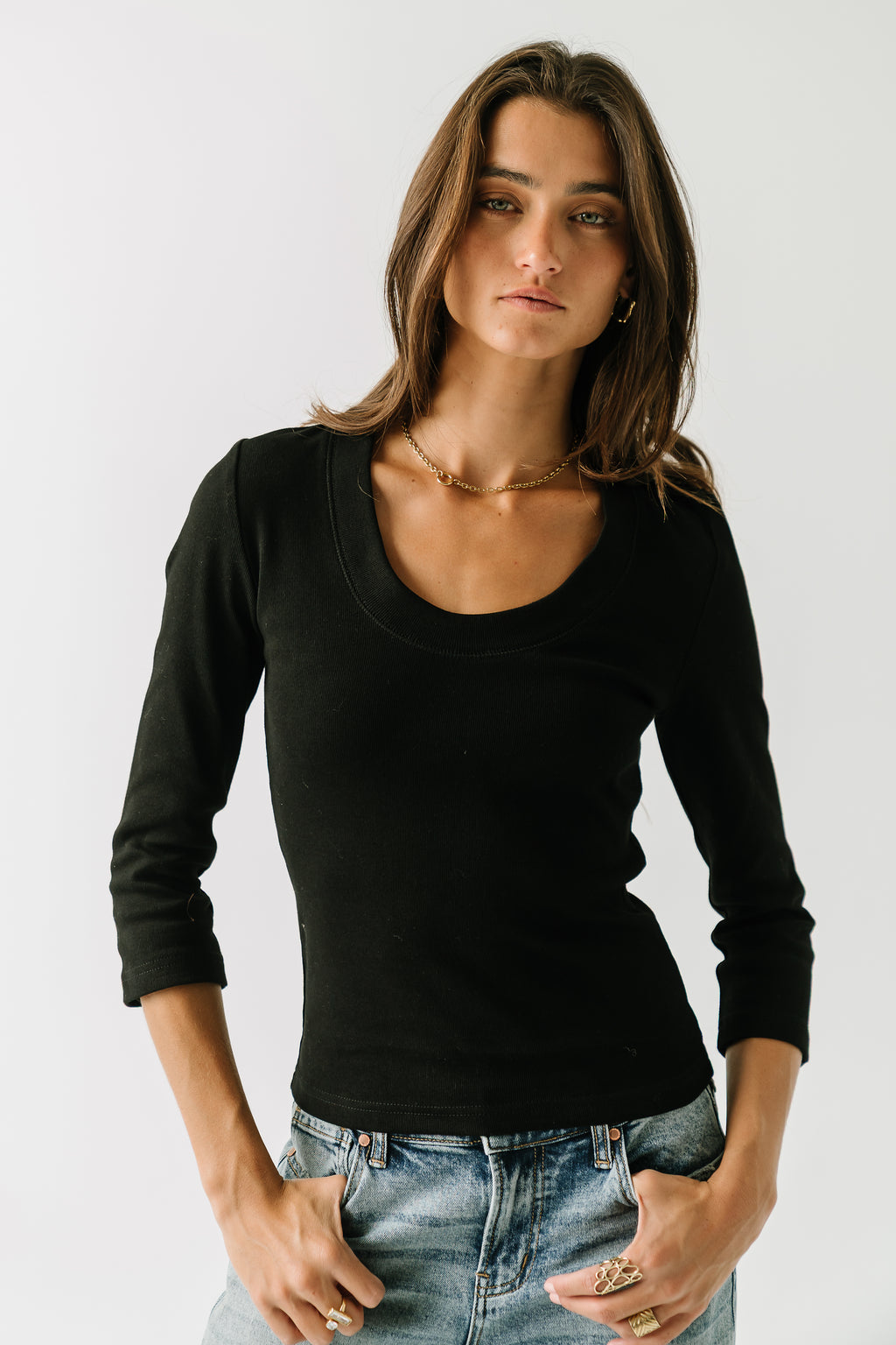 Skyler Fitted Top in Black