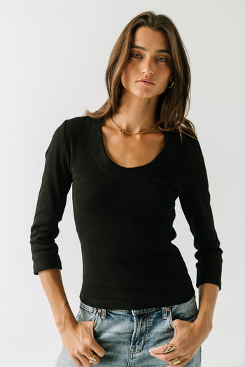 Skyler Fitted Top in Black
