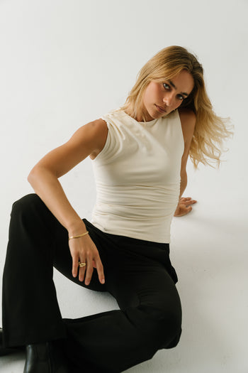 Aliza Ruched Top in Ivory