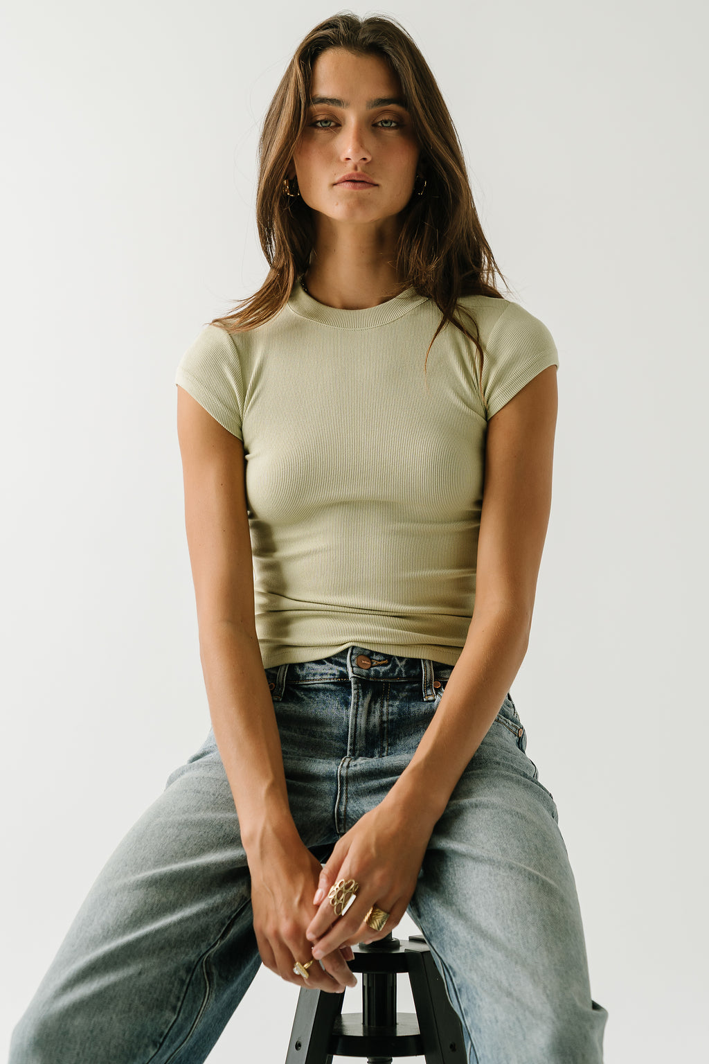 Asher Ribbed Top in Sage - FINAL SALE