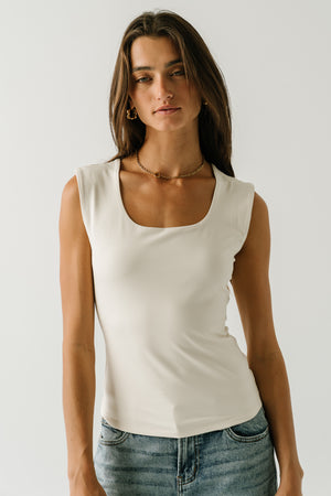 Gianna Tank Top in Ecru