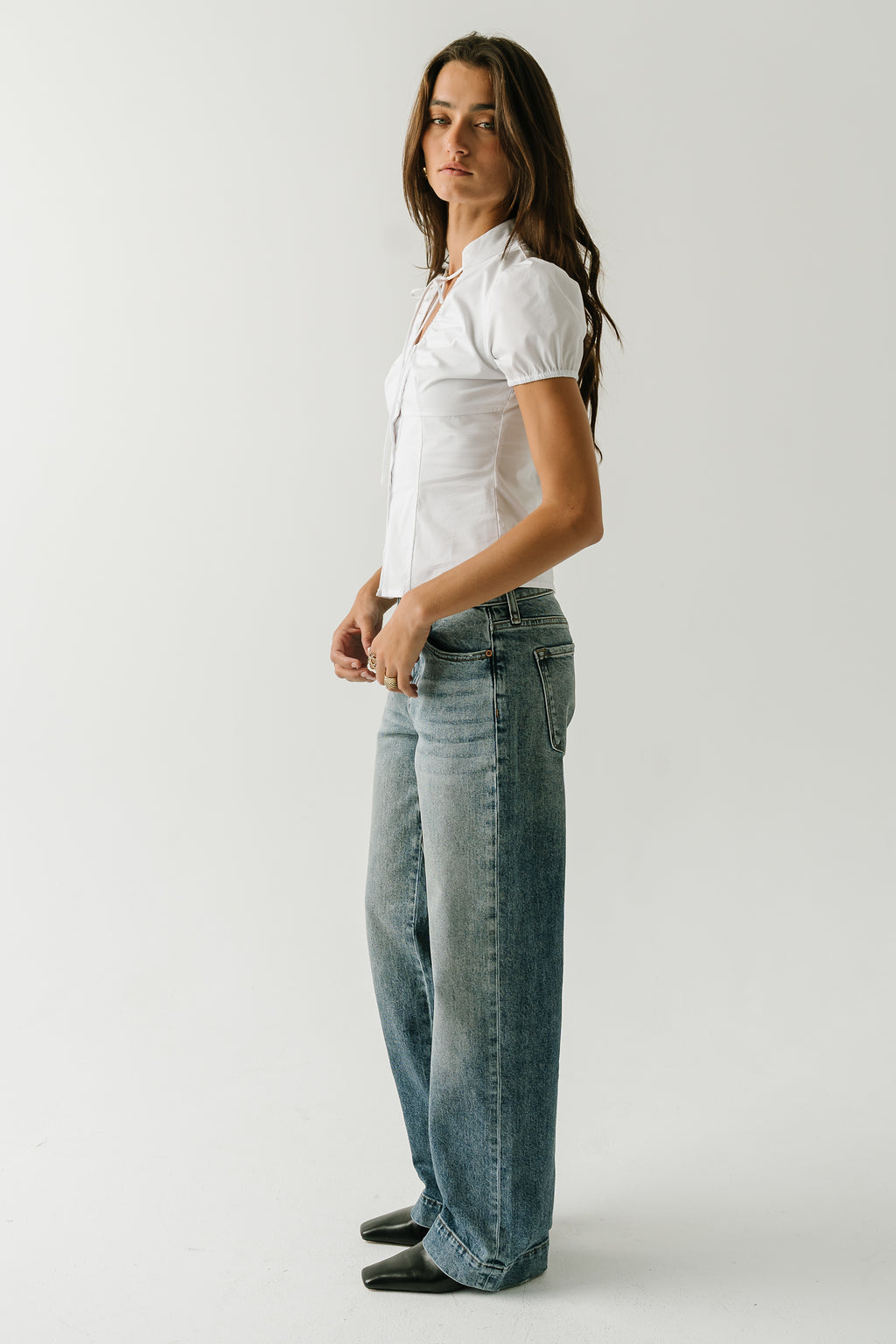 Harper Button Down Top in White