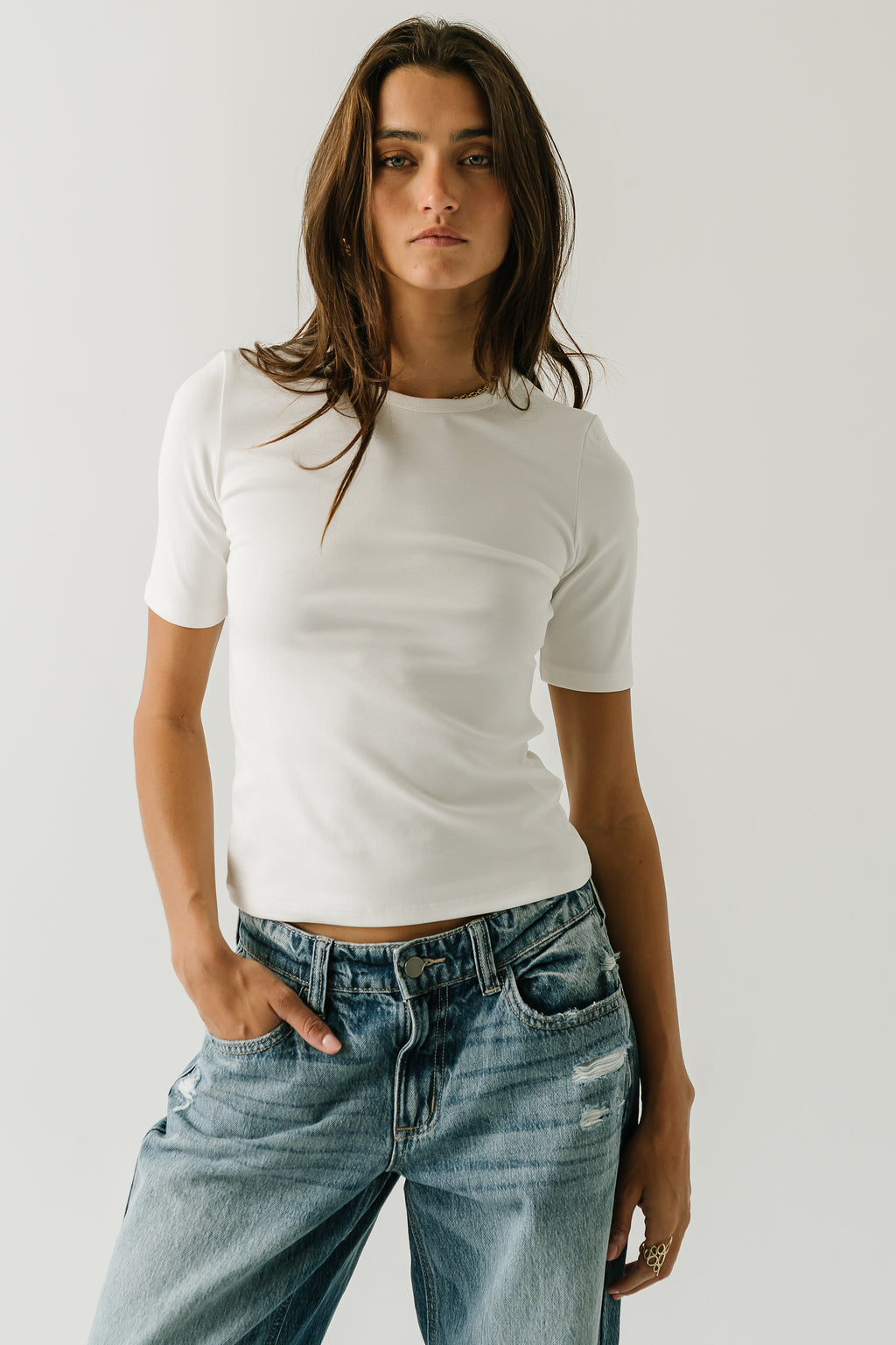 Laney Fitted Top in Ivory