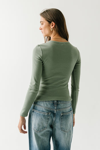 Mia Button Up Top in Teal