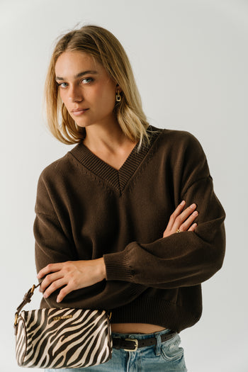 Jolene Knit Sweater in Brown