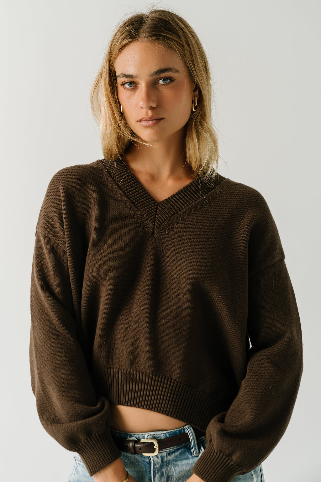 Jolene Knit Sweater in Brown