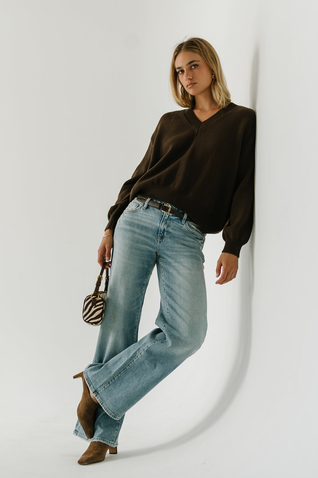 Jolene Knit Sweater in Brown