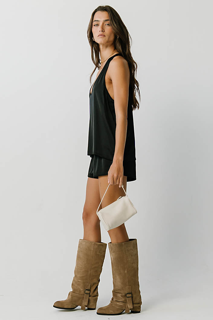 Dorothy Satin Shorts in Black