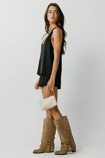 Dorothy Satin Tank in Black