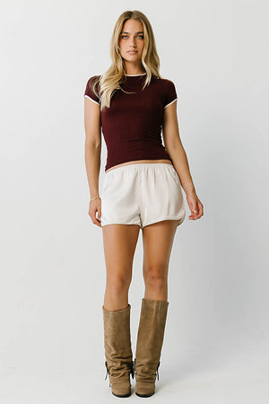 Sophie Baby Doll Top in Burgundy