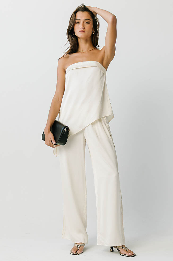 Brynn Strapless Satin Top
