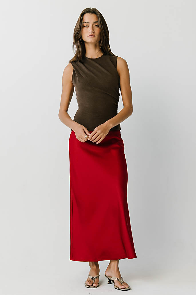 Aliza Ruched Top in Brown