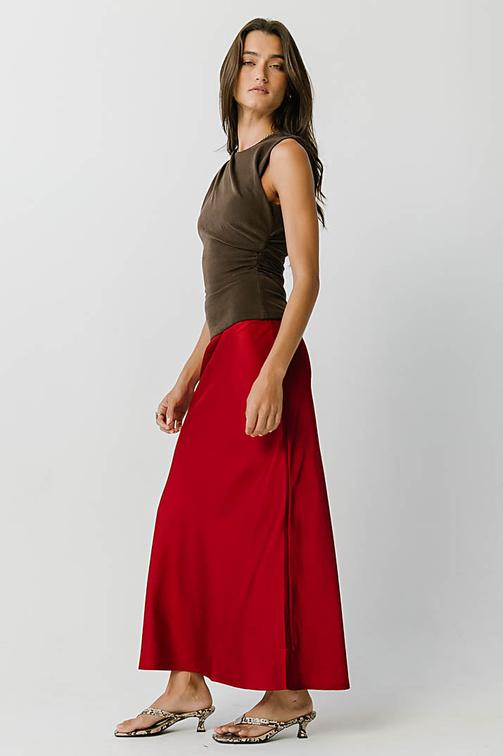 Aliza Ruched Top in Brown