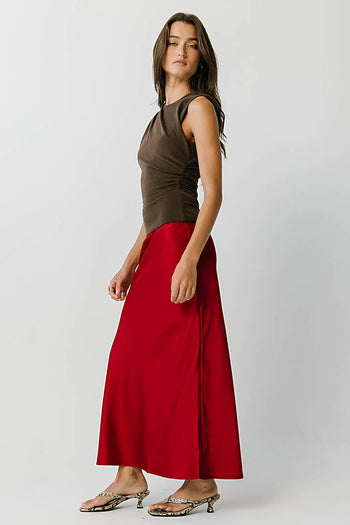 Aliza Ruched Top in Brown