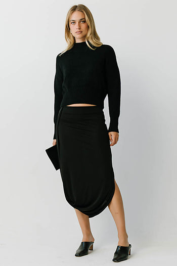 Raven Bubble Maxi Skirt in Black