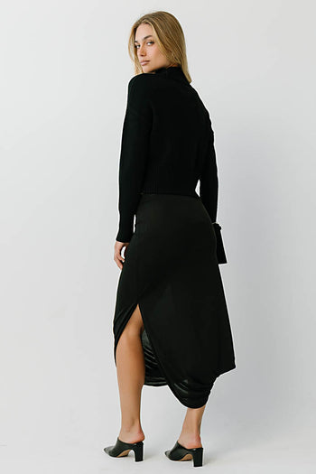 Raven Bubble Maxi Skirt in Black