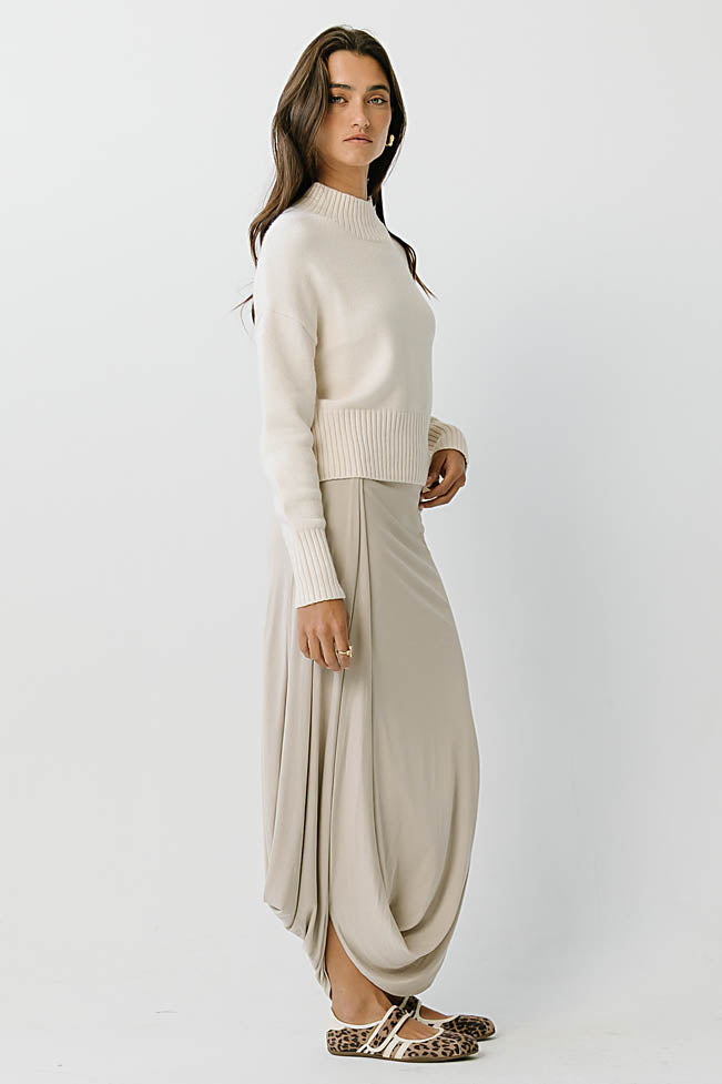Raven Bubble Maxi Skirt in Ivory
