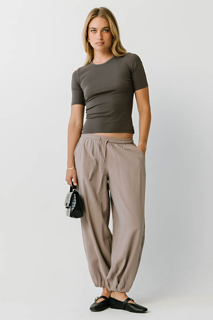 Laney Fitted Top in Charcoal