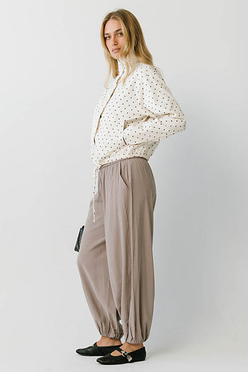 Lenora Polka Dot Mock Neck Jacket