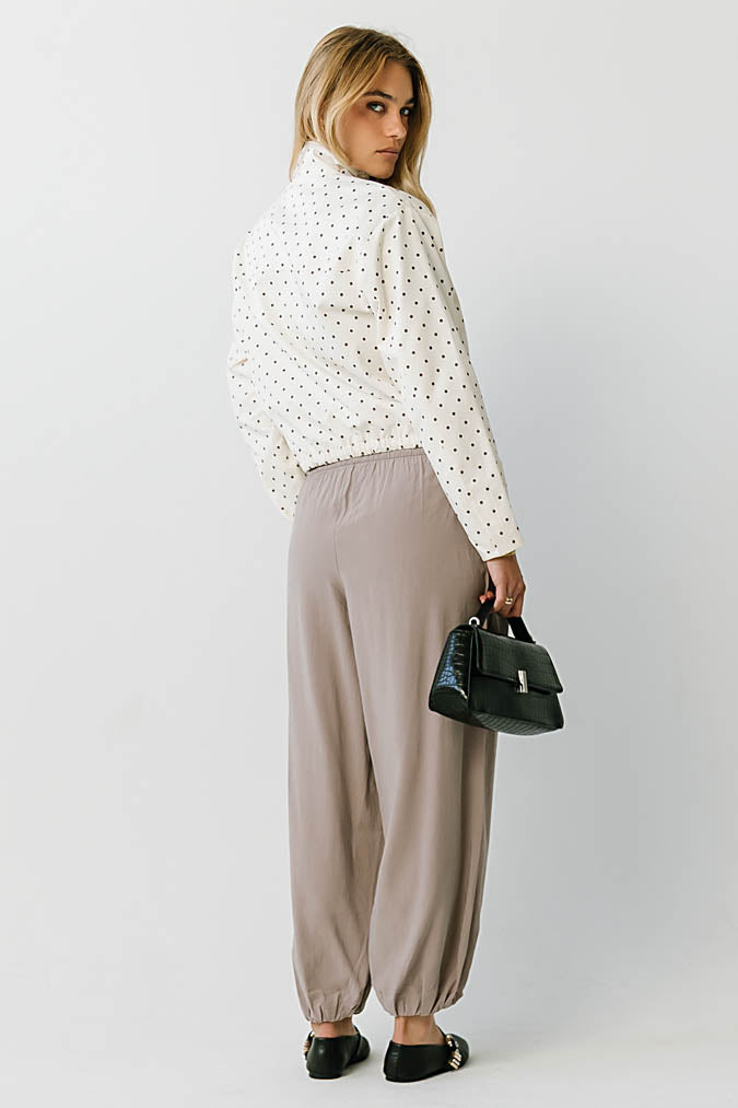 Lenora Polka Dot Mock Neck Jacket