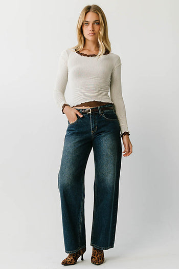 Shelby Mesh Top in Ivory