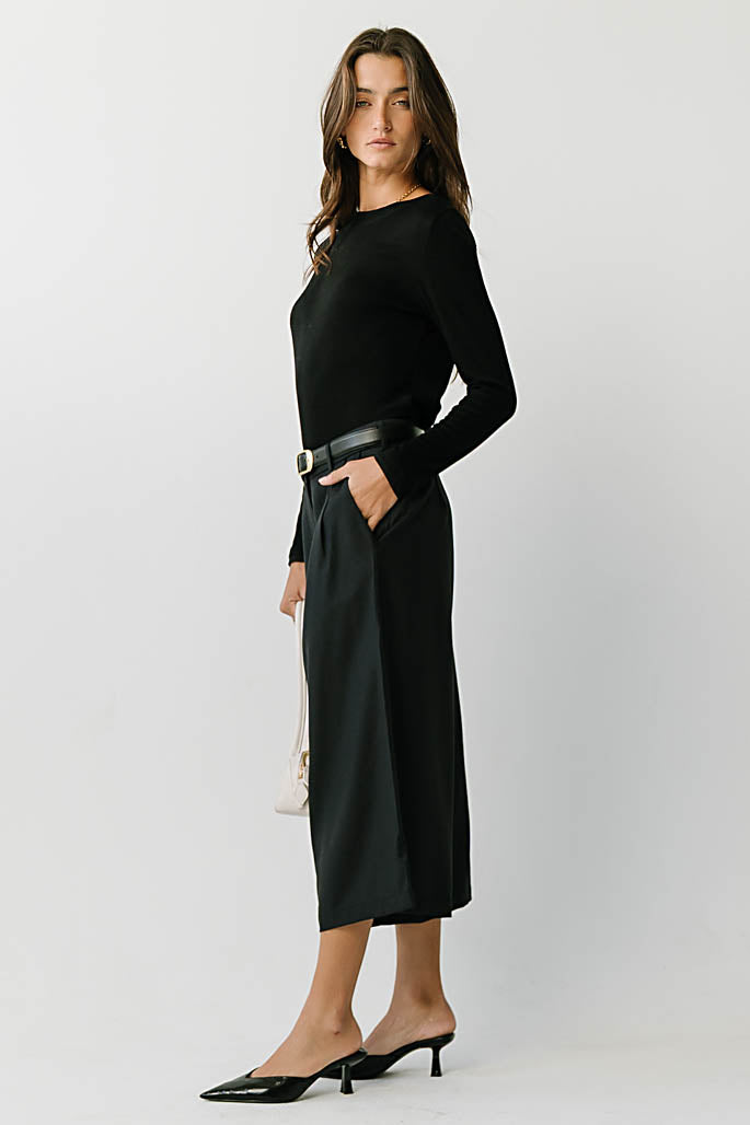 Eloise Ribbed Top in Black
