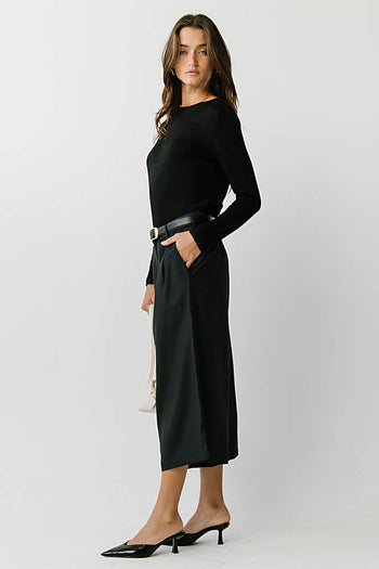 Eloise Ribbed Top in Black