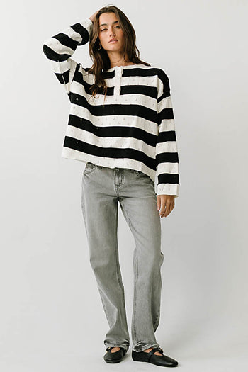 Cecelia Striped Sweater in Ivory