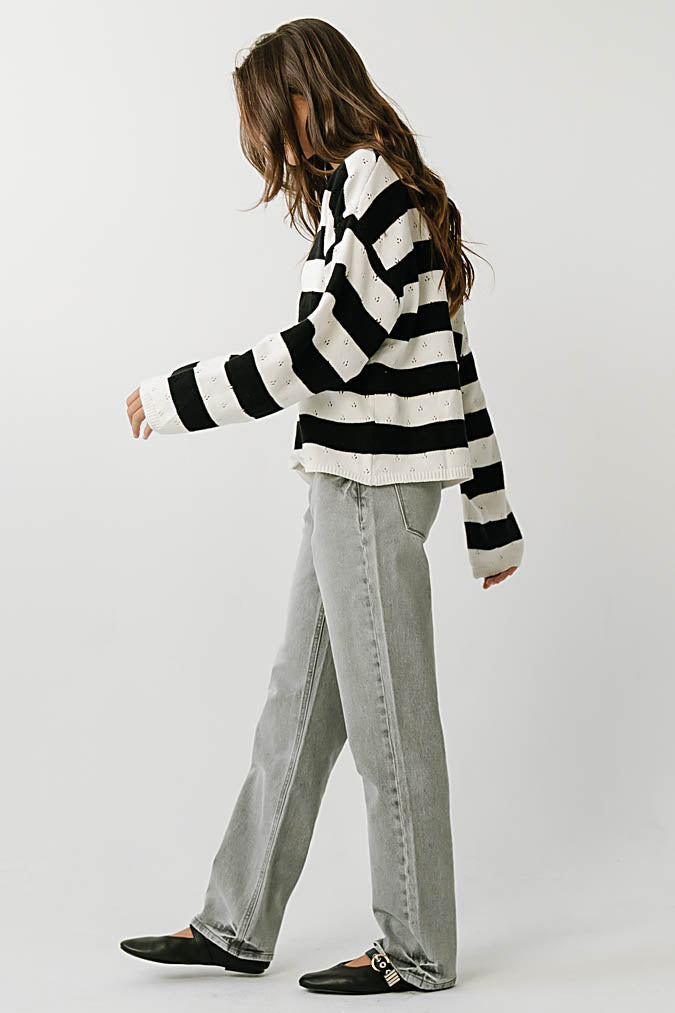 Cecelia Striped Sweater in Ivory