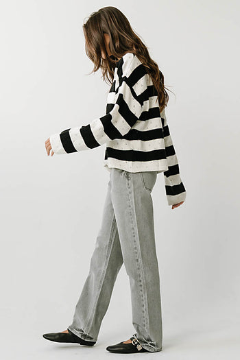 Cecelia Striped Sweater in Ivory