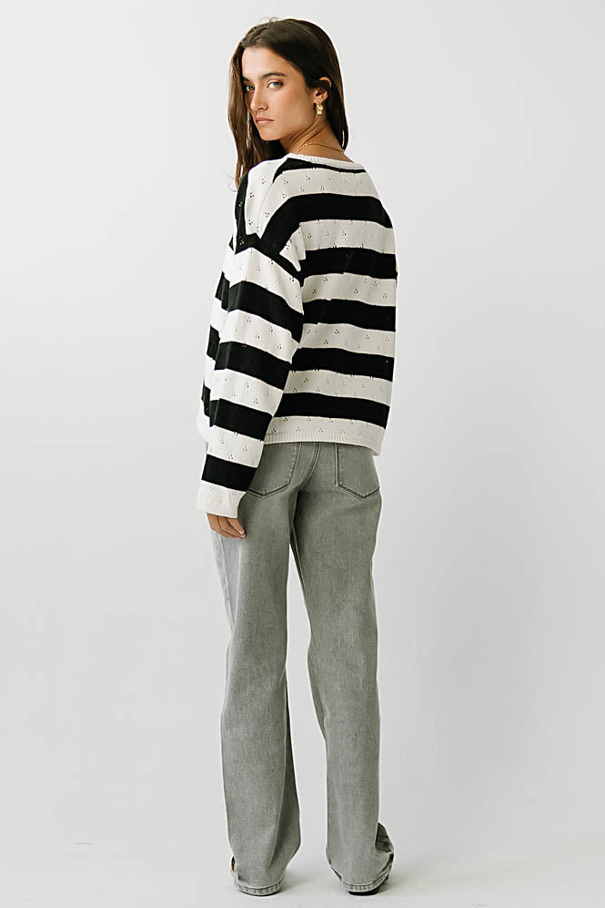 Cecelia Striped Sweater in Ivory