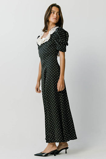 Mckinley Polka Dot Maxi Dress in Black