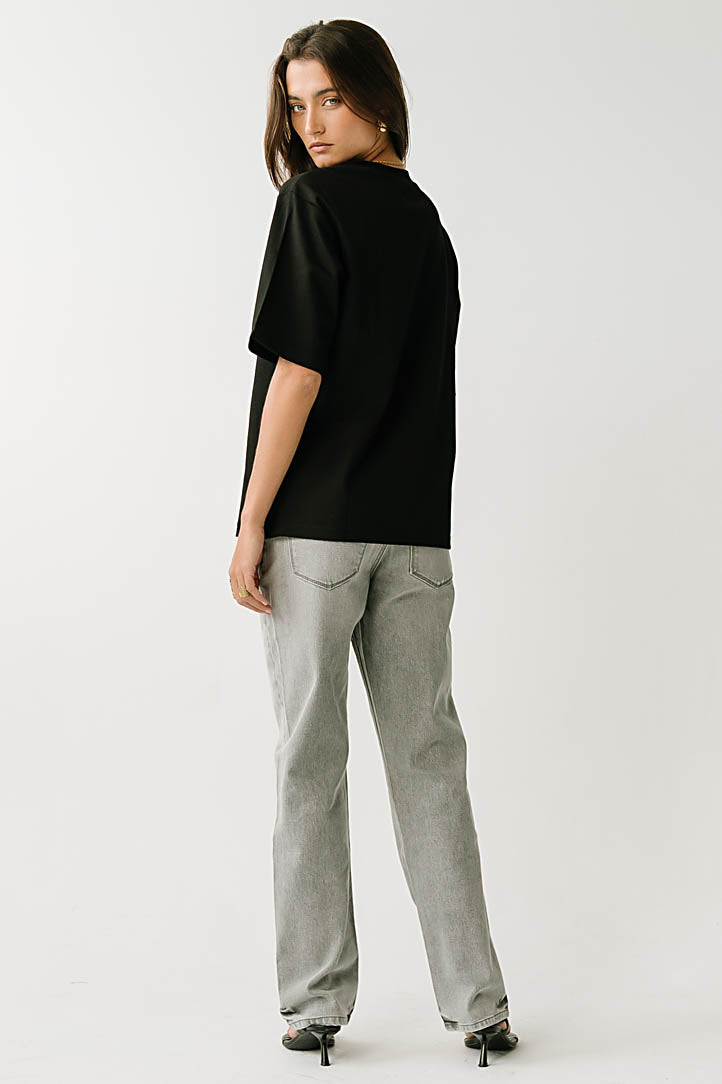 Gabi Oversized Tee in Black