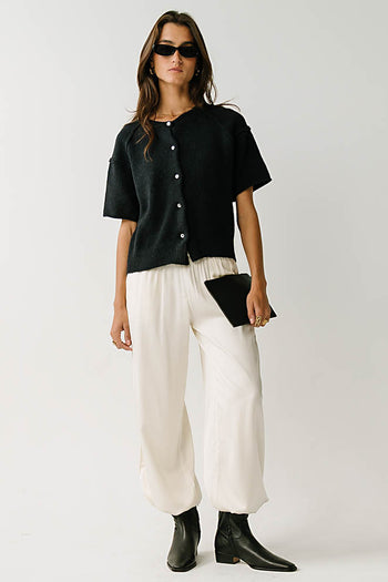 Skye Button Down Sweater in Midnight
