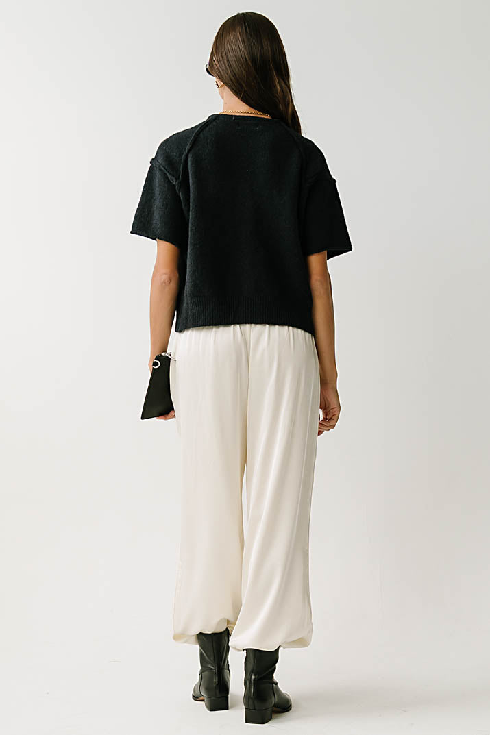 Skye Button Down Sweater in Midnight