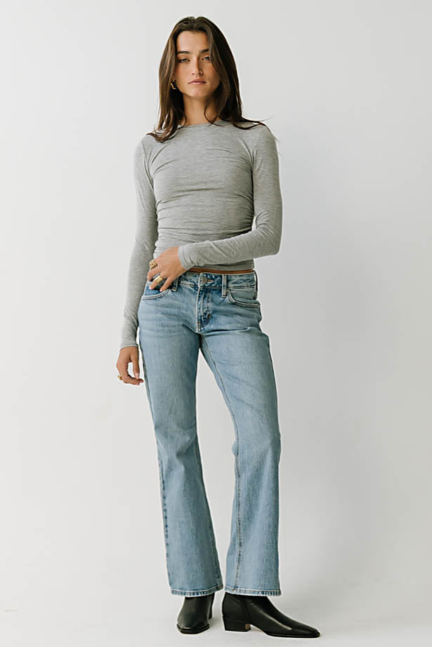 Heidi Cinched Top in Heather Grey