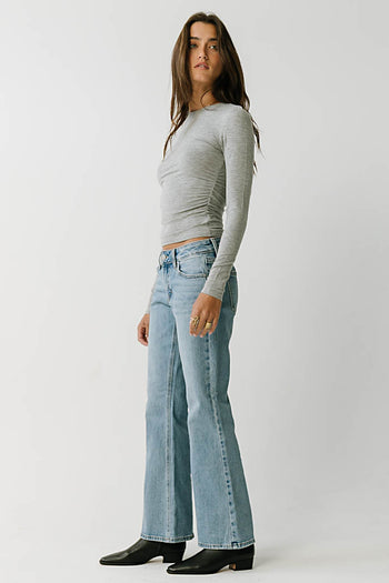 Heidi Cinched Top in Heather Grey