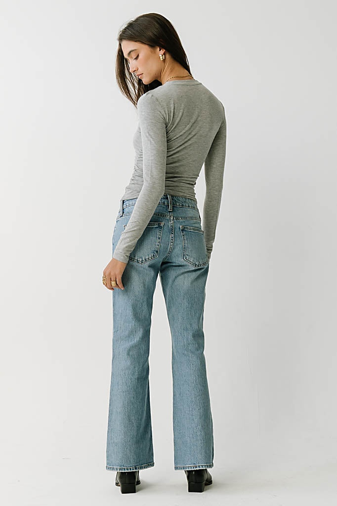Heidi Cinched Top in Heather Grey