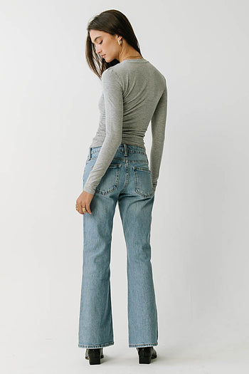 Heidi Cinched Top in Heather Grey