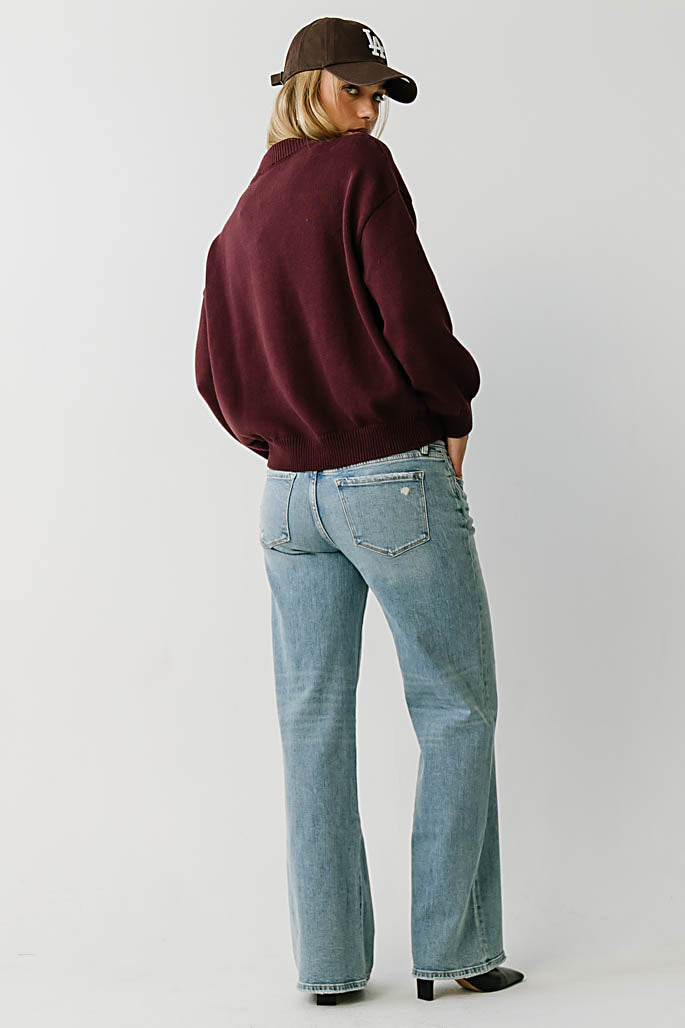Jolene Knit Sweater in Burgundy